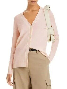 New 100% Cashmere Bloomingdale's Grandpa Cardigan Pink XS $188